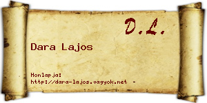 Dara Lajos névjegykártya
